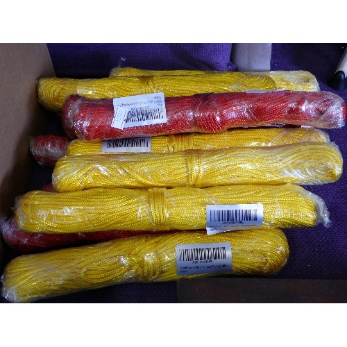 132 - 13 BRAND NEW PACKS OF ROPE/CORD, RED OR YELLOW