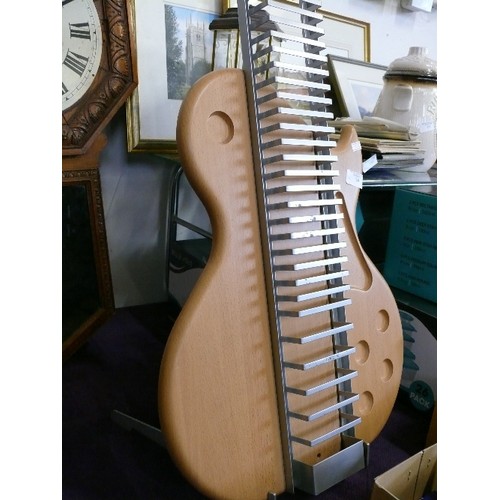 154 - A WOOD AND METAL GUITAR CD RACK