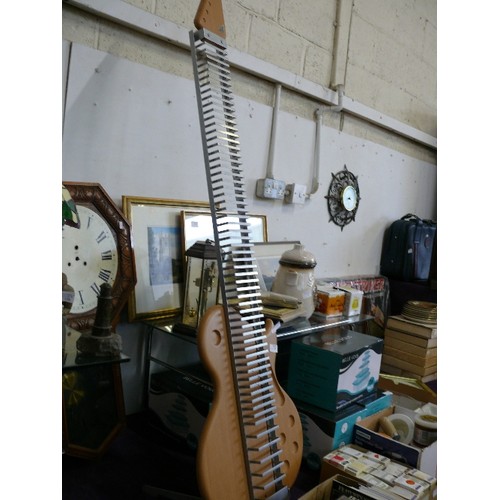 154 - A WOOD AND METAL GUITAR CD RACK