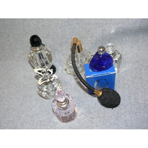 161 - A SELECTION OF LOVELY GLASS PERFUME BOTTLES