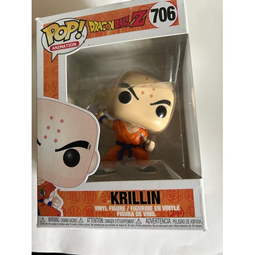 47 - DRAGONBALL FUNKO POPS ANIMATION FIGURE 706 KRILLIN VERY GOOD CONDITION, BOXED