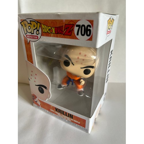 47 - DRAGONBALL FUNKO POPS ANIMATION FIGURE 706 KRILLIN VERY GOOD CONDITION, BOXED