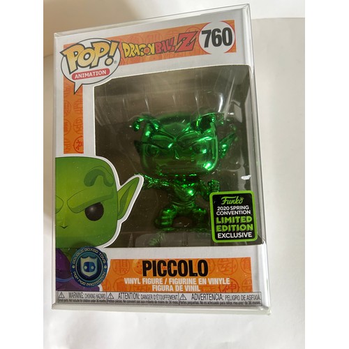 43 - DRAGONBALL FUNKO POPS ANIMATION FIGURE PICCOLO GREEN CHROME 2020 SPRING CONVENTION LIMITED EDITION E... 