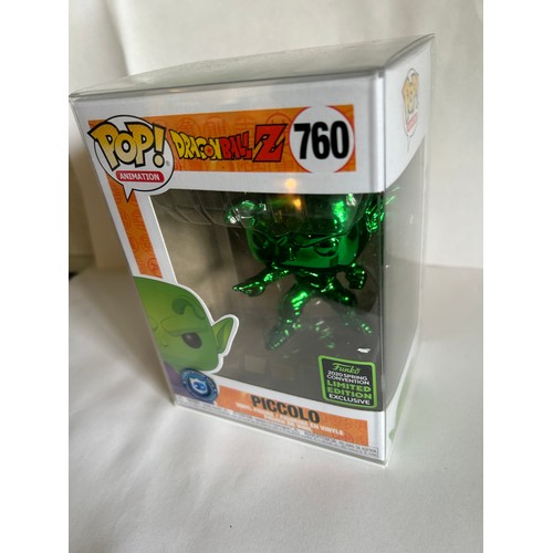 43 - DRAGONBALL FUNKO POPS ANIMATION FIGURE PICCOLO GREEN CHROME 2020 SPRING CONVENTION LIMITED EDITION E... 