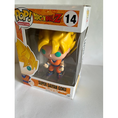 59 - DRAGONBALL FUNKO POPS ANIMATION FIGURE 14 SUPER SAIYAN GOKU -  VERY GOOD CONDITION, BOXED