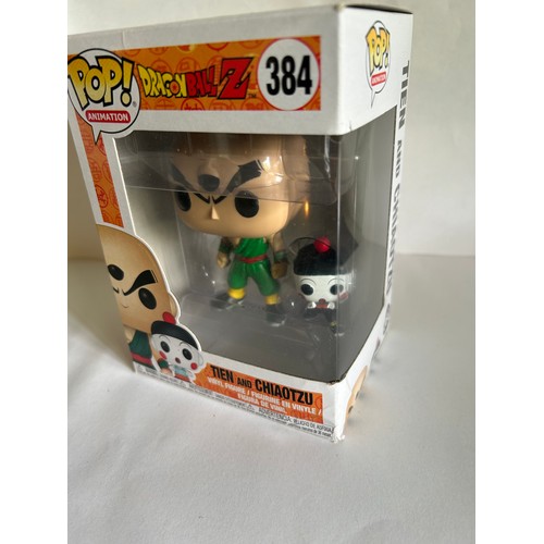 58 - DRAGONBALL FUNKO POPS ANIMATION FIGURE TIEN & CHIAOTZU -  VERY GOOD CONDITION, BOXED