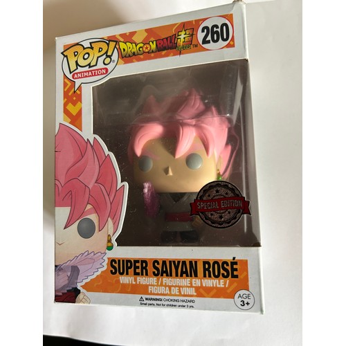 45 - DRAGONBALL FUNKO POPS ANIMATION FIGURE 260 SUPER SAIYAN ROSE VERY GOOD CONDITION, BOXED