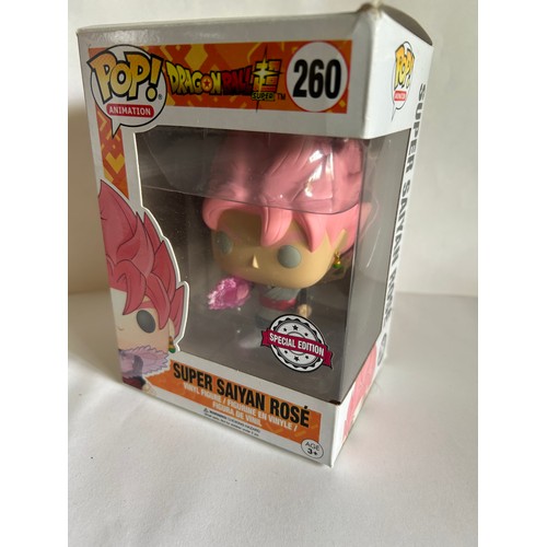 45 - DRAGONBALL FUNKO POPS ANIMATION FIGURE 260 SUPER SAIYAN ROSE VERY GOOD CONDITION, BOXED