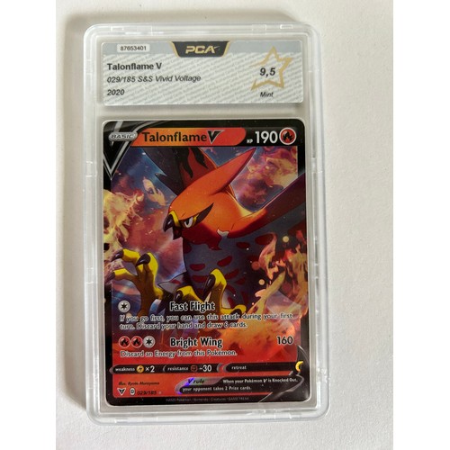 48 - GRADED POKEMON CARD, TALONFLAME V GRADED BY PCA AS 9.5 MINT - IN SEALED PLASTIC CASE