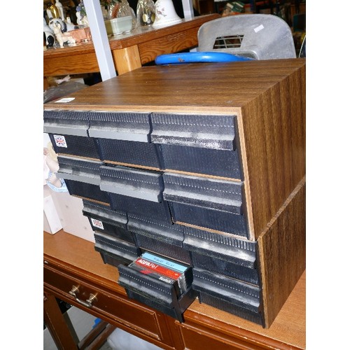 314 - 2 CASSETTE STORAGE DRAWERS AND CONTENTS TO INCLUDE ELTON JOHN, SHOWADDYWADDY, FOUR TOPS, BILL HALEY ... 