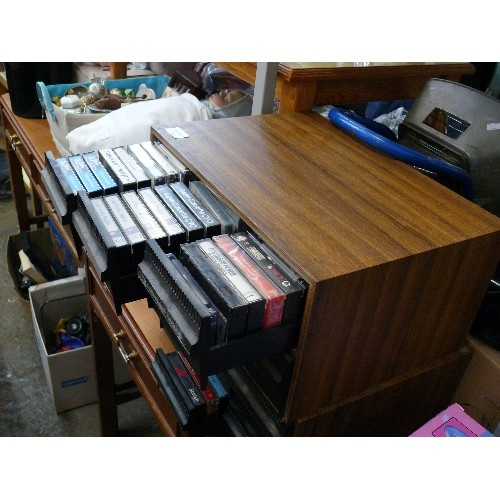 314 - 2 CASSETTE STORAGE DRAWERS AND CONTENTS TO INCLUDE ELTON JOHN, SHOWADDYWADDY, FOUR TOPS, BILL HALEY ... 