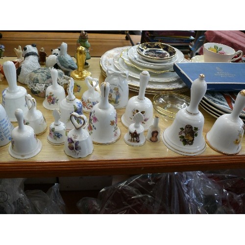 327 - A LARGE COLLECTION OF VARIOUS CHINA AND GLASSWARE TO INCLUDE A BESWICK PANDA, BEATRIX POTTER'S 