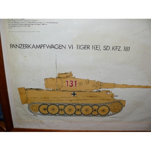 156A - A FRAMED AND GLAZED PRINT OF A PANZERKAMPFWAGEN VI TIGER I(E), SD. KFZ.181