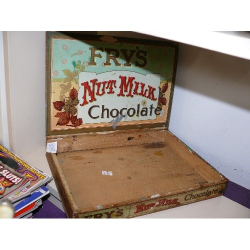 80A - A VINTAGE FRYS NUT MILK CHOCOLATE WOODEN BOX