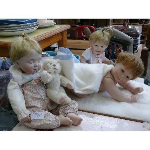 310 - 3 CERAMIC BABY DOLLS BY ASHTON DRAKE ALL WITH ORIGINAL BOXES