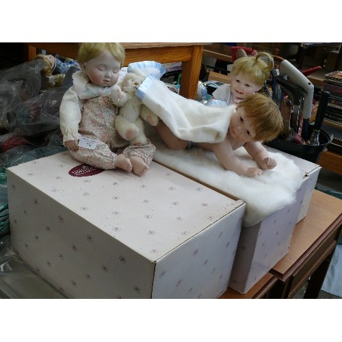 310 - 3 CERAMIC BABY DOLLS BY ASHTON DRAKE ALL WITH ORIGINAL BOXES