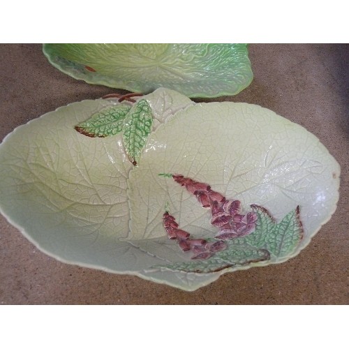 288 - A CARLTONWARE FOXGLOVE LEAF BOWL PLUS A BESWICK LETTUCE LEAF BOWL