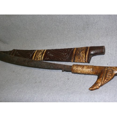 116 - AFRICAN  MACHETTI WOODEN SCABBARD