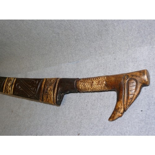 116 - AFRICAN  MACHETTI WOODEN SCABBARD