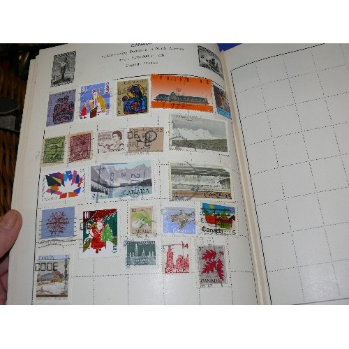 299 - A SELECTION OF STAMP ALBUMS, 1 WITH CONTENTS