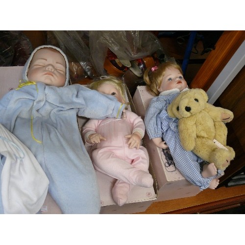 313 - 3 CERAMIC BABY DOLLS BY ASHTON DRAKE ALL WITH ORIGINAL BOXES