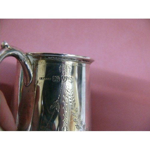 29 - A SILVER CHRISTENING CUP WITH SWAG OF LAUREL LEAVES  FROM BIRMINGHAM 1921 BY S BLANCKENSEE & SONS Lt... 