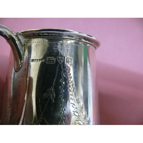 29 - A SILVER CHRISTENING CUP WITH SWAG OF LAUREL LEAVES  FROM BIRMINGHAM 1921 BY S BLANCKENSEE & SONS Lt... 