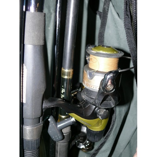 257 - A CORMORAN ROD BAG WITH AP CARP MAX 12FT 2 PIECE ROD WITH SHIMANO HYPERLOOP 4000RB BAITUNNER REEL AN... 