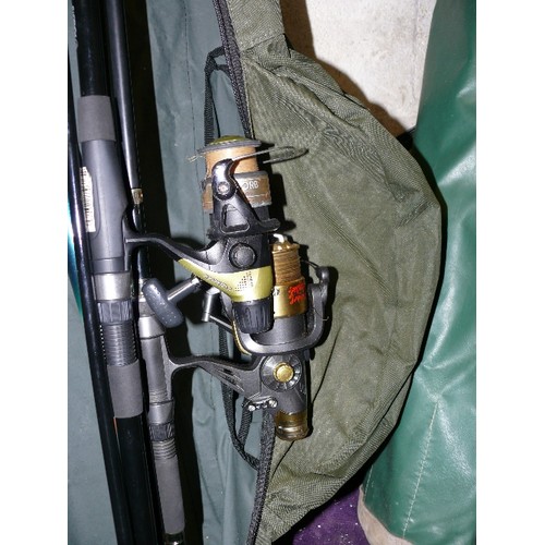 257 - A CORMORAN ROD BAG WITH AP CARP MAX 12FT 2 PIECE ROD WITH SHIMANO HYPERLOOP 4000RB BAITUNNER REEL AN... 