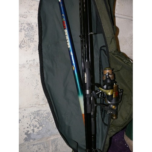 257 - A CORMORAN ROD BAG WITH AP CARP MAX 12FT 2 PIECE ROD WITH SHIMANO HYPERLOOP 4000RB BAITUNNER REEL AN... 