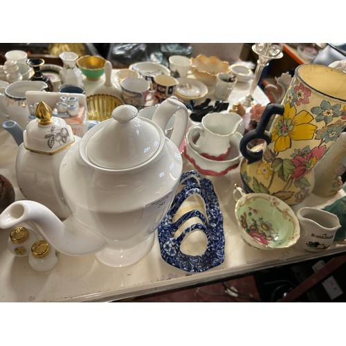 295 - A LARGE SELECTION OF MIXED DECORATIVE AND COLLECTABLE ITEMS, MOSTLY CHINA. Includes an Art Deco vase... 