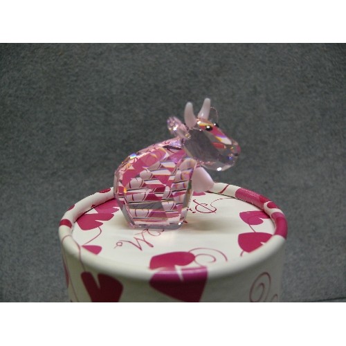 4 - SWAROVSKI GLASS PINKY `MO` BOXED