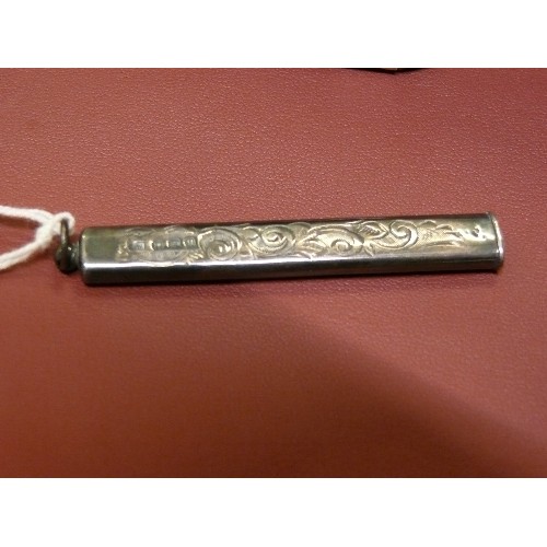 33 - A VINTAGE MISTRESS`S CHATELAINE SILVER PENCIL COVER BIRMINGHAM 1894 BY FRANCIS WEBB