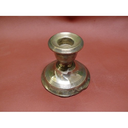 34 - A SILVER STUBBY CANDLESTICK BIRMINGHAM 1923