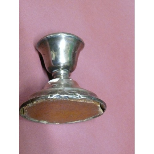 34 - A SILVER STUBBY CANDLESTICK BIRMINGHAM 1923