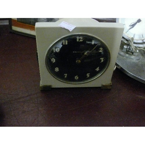 296B - ART DECO WESTCLOX ELECTRIC ALARM CLOCK PLUS AN ART DECO WAKE UP LAMP