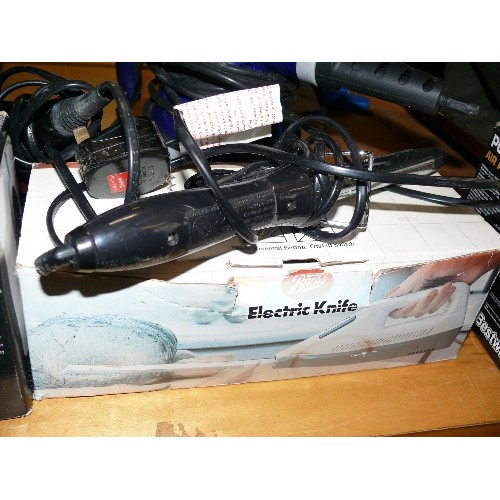 332 - 6 ITEMS - POWER GRIP  AIR PUMP, HAIR TONGS,  SWAN SILVER IRON (ALL BOXED), FAN HEATER AND A HANDHELD... 