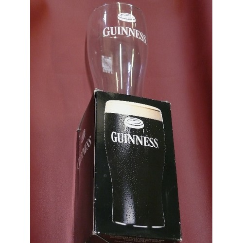 63 - A GUINNESS PINT GLASS FROM THE RUGBY WORLD CUP 1999 IN IT`S BOX-ALSO, A MAPPIN AND WEBB LIDDED JAM P... 