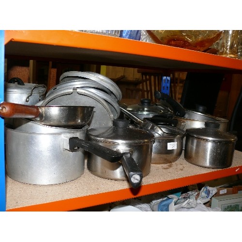 373 - COOKING WARES -  SAUCEPANS, STEAMER ETC.