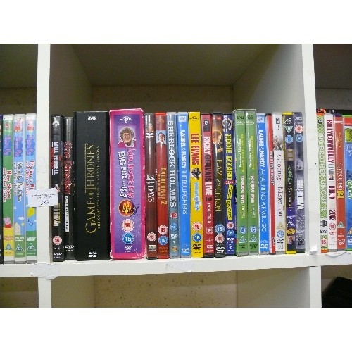 383 - 5 CUBES OF MIXED DVD'S - COMEDY, ADULT AND CHILDREN'S