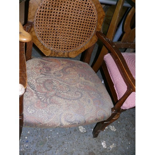 404 - LITTLE VINTAGE ARMCHAIR WITH OCTAGONAL BACK WITH RATTAN CENTRE