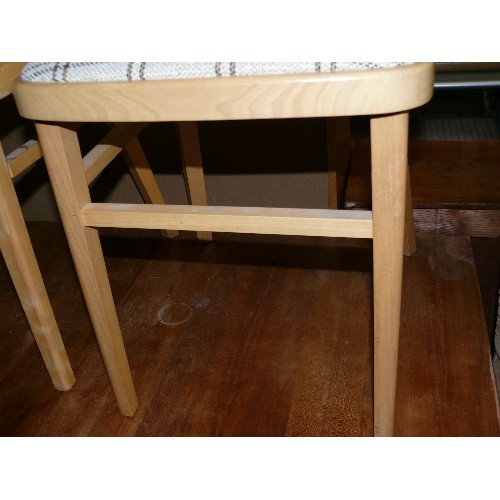 413 - PAIR OF BENTWOOD KITCHEN CHAIRS WITH BROWN/CREAM SEATS