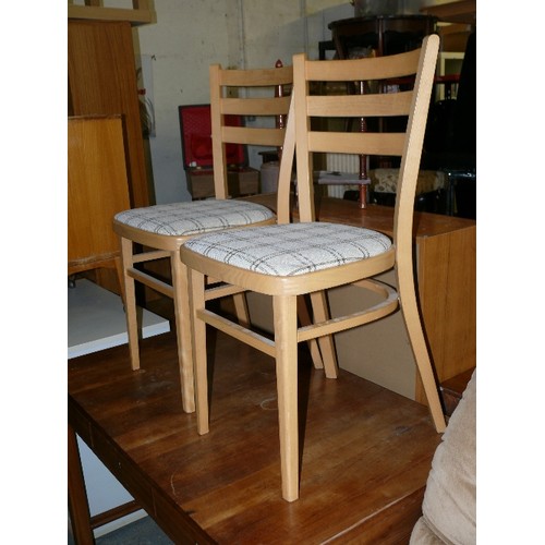 413 - PAIR OF BENTWOOD KITCHEN CHAIRS WITH BROWN/CREAM SEATS