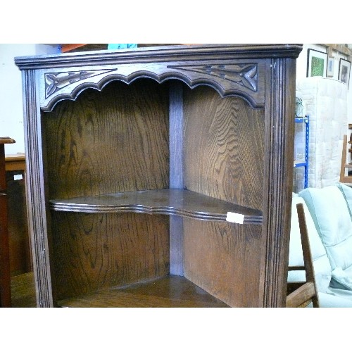 432 - OLD CHARM CORNER DISPLAY UNIT, 3 SHELVES, 2 DOOR CUPBOARD