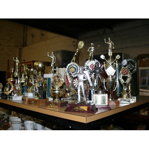 294 - A LARGE SELECTION OF VARIOUS DARTS AND DOMINOES TROPHIES