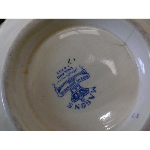 284 - A SELECTION OF VINTAGE BOWLS TO INCLUDE NEWHALL AND MASON'S AND A COPELAND SPODE PLATTER