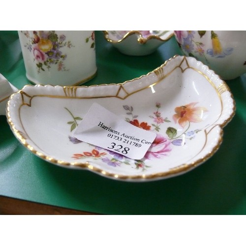 328 - A NICE SELECTION OF DECORATIVE CHINA PIECES, MOSTLY ROYAL CROWN DERBY