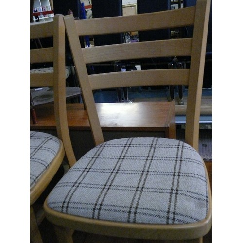 413 - PAIR OF BENTWOOD KITCHEN CHAIRS WITH BROWN/CREAM SEATS