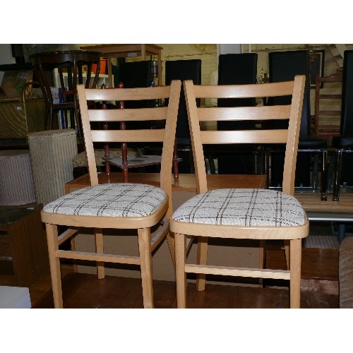 413 - PAIR OF BENTWOOD KITCHEN CHAIRS WITH BROWN/CREAM SEATS