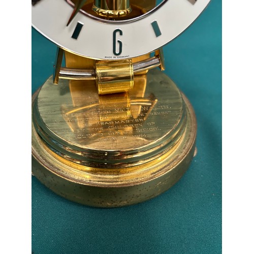 352 - A 1960's Kundo (Kieninger & Obergfell, W Germany)  electronic mantel clock with magnetised pendulum.... 